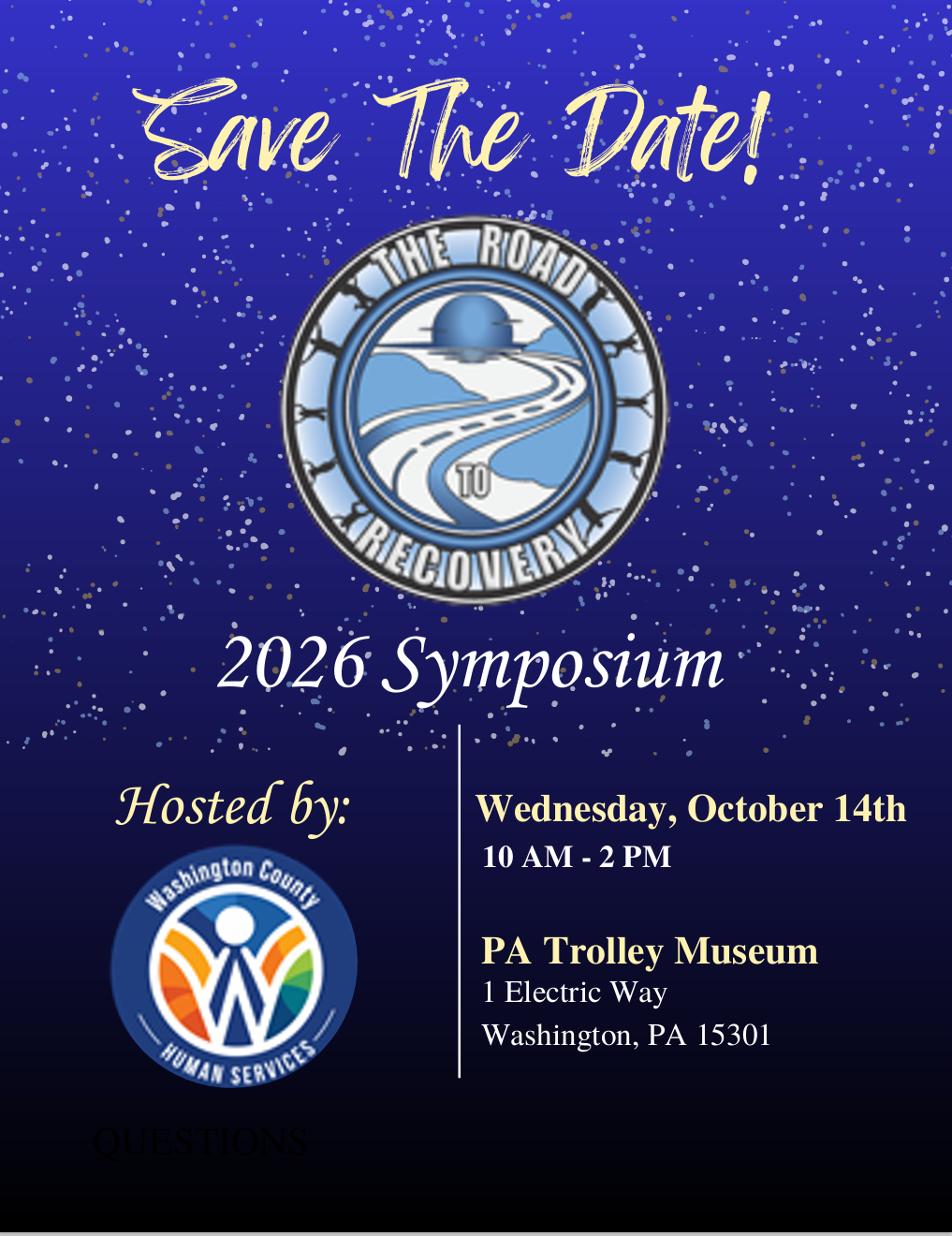 Save the Date flyer for The Road to Recovery 2026 Symposium