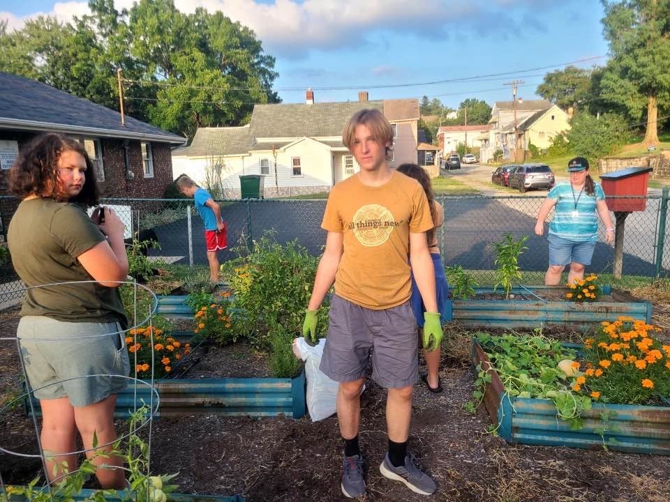 Teens working in the Common Ground Teen Center community garden