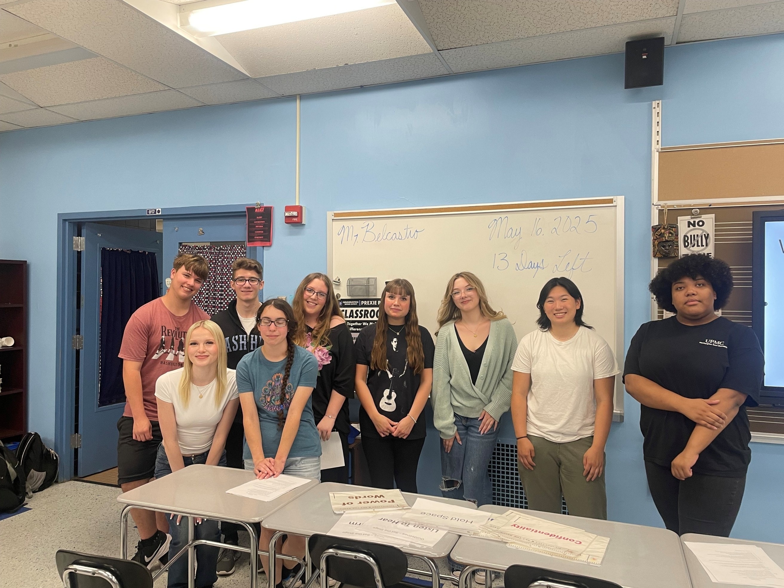 Respect Online peer educators teaching middle school students in the classroom